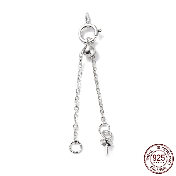PandaHall Rhodium Plated 925 Sterling Silver Ends with Chains, Slider Beads, Spring Clasps and Peg Bails, Real Platinum Plated, 37mm, Hole...
PandaHall Rhodium Plated 925 Sterling Silver Ends with Chains, Slider Beads, Spring Clasps and Peg Bails, Real Platinum Plated, 37mm, Hole...