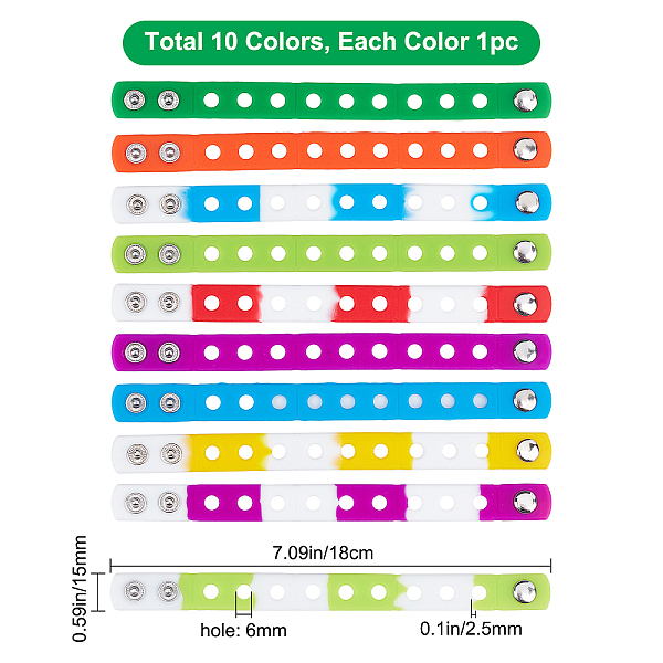 PandaHall SUNNYCLUE 10Pcs 10 Colors Kids Silicone Cord Bracelets, with Iron Platinum Plated Findings, Mixed Color, 7-1/8 inch(18cm)..., Multicolor
PandaHall SUNNYCLUE 10Pcs 10 Colors Kids Silicone Cord Bracelets, with Iron Platinum Plated Findings, Mixed Color, 7-1/8 inch(18cm)..., Multicolor