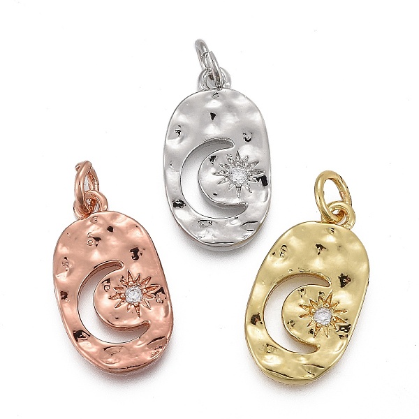 PandaHall Hammered Brass Micro Pave Clear Cubic Zirconia Pendants, with Jump Rings, Long-Lasting Plated, Oval with Star & Moon, Mixed Color...
PandaHall Hammered Brass Micro Pave Clear Cubic Zirconia Pendants, with Jump Rings, Long-Lasting Plated, Oval with Star & Moon, Mixed Color...