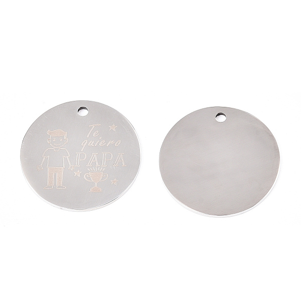 PandaHall 201 Stainless Steel Pendants, Flat Round with Human & Word Papa, Stainless Steel Color, 30x1.5mm, Hole: 2mm 201 Stainless Steel...
PandaHall 201 Stainless Steel Pendants, Flat Round with Human & Word Papa, Stainless Steel Color, 30x1.5mm, Hole: 2mm 201 Stainless Steel...