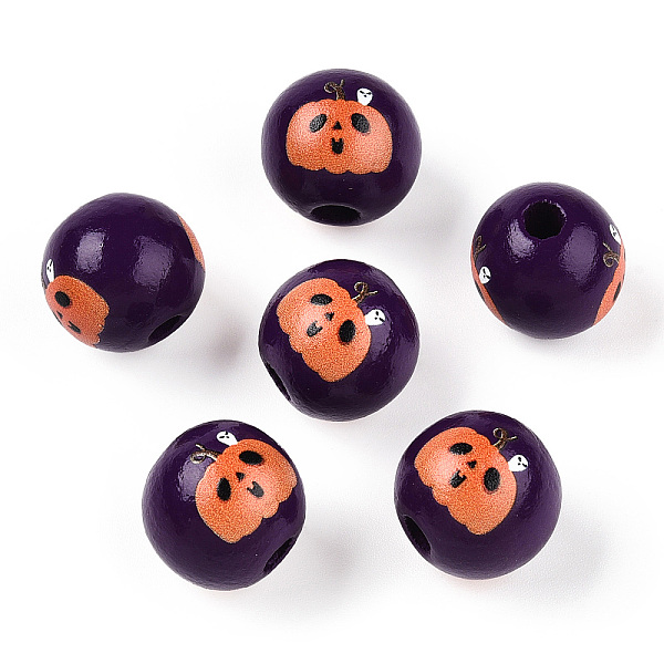 PandaHall Halloween Theme Wood European Beads, Printed Large Hole Beads, Round, Indigo, Pumpkin, 15.5~16.5mm, Hole: 3.5~4.5mm Wood Pumpkin..., Purple
PandaHall Halloween Theme Wood European Beads, Printed Large Hole Beads, Round, Indigo, Pumpkin, 15.5~16.5mm, Hole: 3.5~4.5mm Wood Pumpkin..., Purple