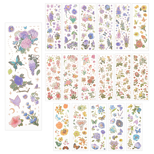 PandaHall GLOBLELAND 18 Sheets PET Transparent Flower and Butterfly Stickers Floral Decorative Self-Adhesive Scrapbooking Stickers for..., Multicolor
PandaHall GLOBLELAND 18 Sheets PET Transparent Flower and Butterfly Stickers Floral Decorative Self-Adhesive Scrapbooking Stickers for..., Multicolor