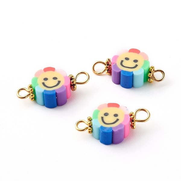 PandaHall Flower with Smile Face Polymer Clay Links Connectors, with 304 Stainless Steel Eye Pins, Alloy Daisy Spacer Beads, Golden...
PandaHall Flower with Smile Face Polymer Clay Links Connectors, with 304 Stainless Steel Eye Pins, Alloy Daisy Spacer Beads, Golden...