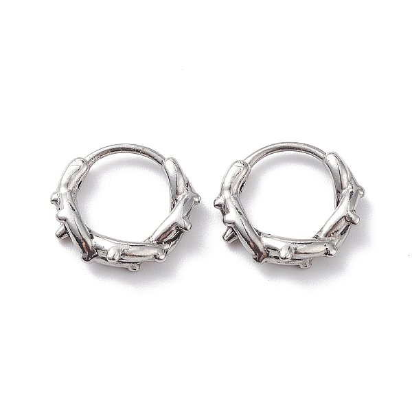 PandaHall 304 Stainless Steel Thorns Hoop Earrings for Women, Stainless Steel Color, 14.5x16x3.5mm, Pin: 1mm 304 Stainless Steel Ring
PandaHall 304 Stainless Steel Thorns Hoop Earrings for Women, Stainless Steel Color, 14.5x16x3.5mm, Pin: 1mm 304 Stainless Steel Ring