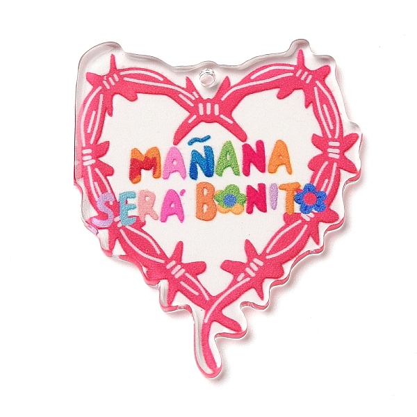 PandaHall Colorful Acrylic Pendants, Heart, 42x35x2.3mm, Hole: 1.5mm Acrylic Heart
PandaHall Colorful Acrylic Pendants, Heart, 42x35x2.3mm, Hole: 1.5mm Acrylic Heart