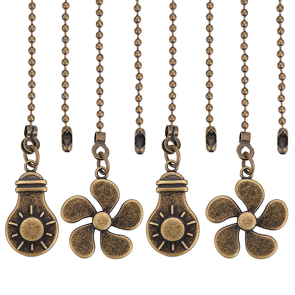 PandaHall Tibetan Style Alloy Ceiling Fan Pull Chain Extenders, Flower & Light Bulb Pendant Decoration, with Iron Ball Chains, Bead Tips...
PandaHall Tibetan Style Alloy Ceiling Fan Pull Chain Extenders, Flower & Light Bulb Pendant Decoration, with Iron Ball Chains, Bead Tips...