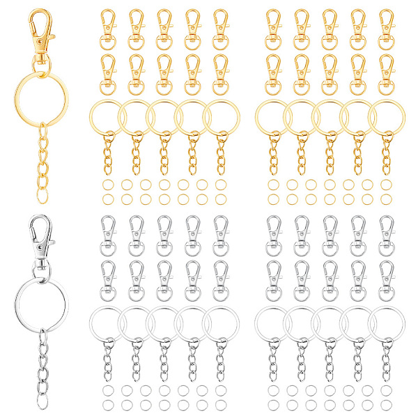 PandaHall DIY Keychain Making Kit, Including Alloy Swivel Lobster Claw Clasps, Iron Split Key Rings & Jump Rings, Platinum & Golden...
PandaHall DIY Keychain Making Kit, Including Alloy Swivel Lobster Claw Clasps, Iron Split Key Rings & Jump Rings, Platinum & Golden...