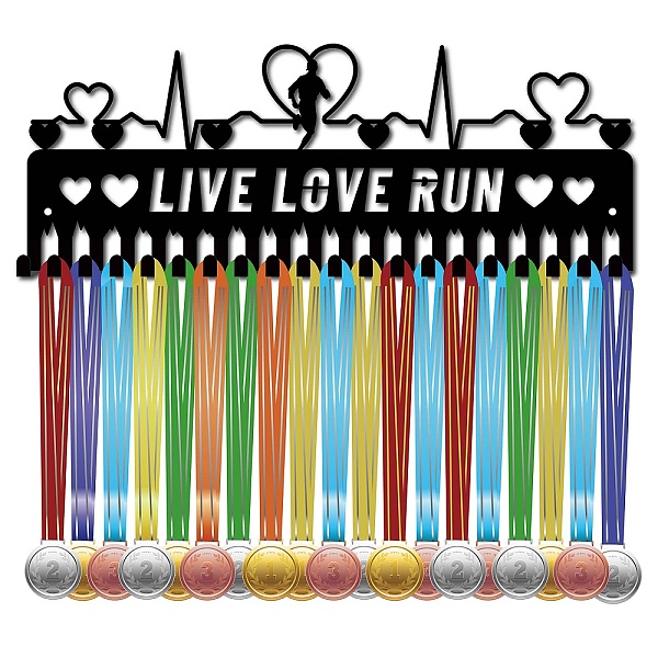 PandaHall Iron Medal Holder Frame, 20 Hooks Medals Display Hanger Rack, with Screws, Black, Running, Heart, 150x400mm, Hole: 5mm Iron Heart...
PandaHall Iron Medal Holder Frame, 20 Hooks Medals Display Hanger Rack, with Screws, Black, Running, Heart, 150x400mm, Hole: 5mm Iron Heart...