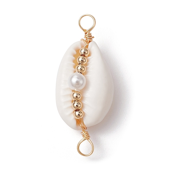 PandaHall Natural Shell Copper Wire Wrapped Connector Charms, with Shell Pearl Beads, Golden, 32x13x11mm, Hole: 2.8mm Shell Shell Shape
PandaHall Natural Shell Copper Wire Wrapped Connector Charms, with Shell Pearl Beads, Golden, 32x13x11mm, Hole: 2.8mm Shell Shell Shape