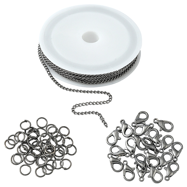 PandaHall DIY Chain Bracelet Necklace Making Kit, Including Zinc Alloy Lobster Claw Clasps, Iron Twisted Chains & Jump Rings, Gunmetal...
PandaHall DIY Chain Bracelet Necklace Making Kit, Including Zinc Alloy Lobster Claw Clasps, Iron Twisted Chains & Jump Rings, Gunmetal...