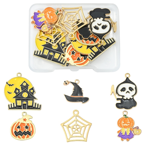 PandaHall 12Pcs 6 Styles Rack Plating Eco-Friendly Alloy Enamel Pendants, Halloween Theme, Light Gold, umpkin Jack-O'-Lantern & Spider Web &..., Multicolor
PandaHall 12Pcs 6 Styles Rack Plating Eco-Friendly Alloy Enamel Pendants, Halloween Theme, Light Gold, umpkin Jack-O'-Lantern & Spider Web &..., Multicolor