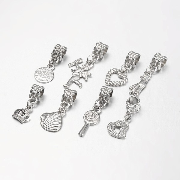 PandaHall Alloy European Style Dangle Charms, Platinum, Size: about 11~18mm wide, 28~31mm long, hole: 4.5mm Alloy Others
PandaHall Alloy European Style Dangle Charms, Platinum, Size: about 11~18mm wide, 28~31mm long, hole: 4.5mm Alloy Others