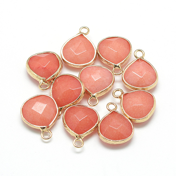 PandaHall Natural White Jade Pendants, with Nickel Free Brass Findings, Faceted, Dyed, Teardrop, Golden, Dark Salmon, 17.5x13.5x6.5mm, Hole..., Red
PandaHall Natural White Jade Pendants, with Nickel Free Brass Findings, Faceted, Dyed, Teardrop, Golden, Dark Salmon, 17.5x13.5x6.5mm, Hole..., Red