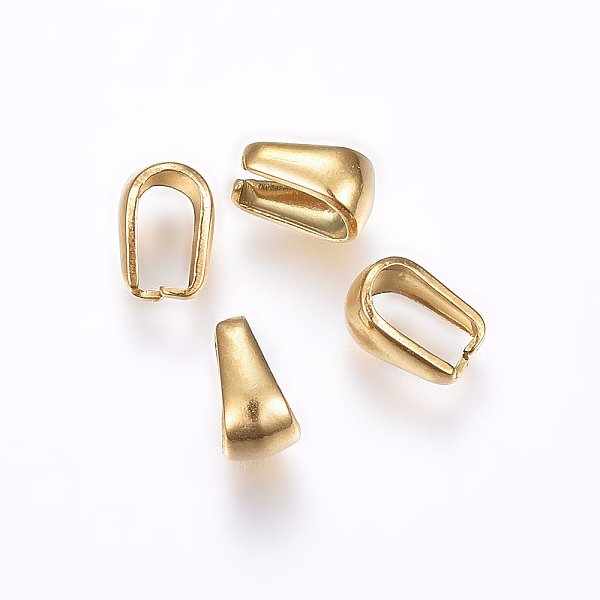 PandaHall Ion Plating(IP) 304 Stainless Steel Snap on Bails, Golden, 7x5x4mm, Inner: 6x3mm 304 Stainless Steel
PandaHall Ion Plating(IP) 304 Stainless Steel Snap on Bails, Golden, 7x5x4mm, Inner: 6x3mm 304 Stainless Steel