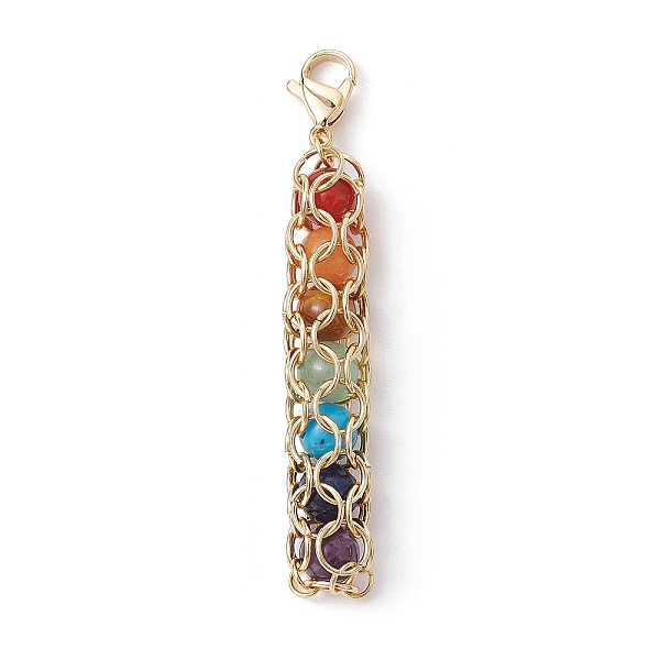 PandaHall Chakra Natural Gemstone Pouch Pendant Decooration, 304 Stainless Steel Lobster Claw Clasps, Golden, 60mm Mixed Stone Round
PandaHall Chakra Natural Gemstone Pouch Pendant Decooration, 304 Stainless Steel Lobster Claw Clasps, Golden, 60mm Mixed Stone Round