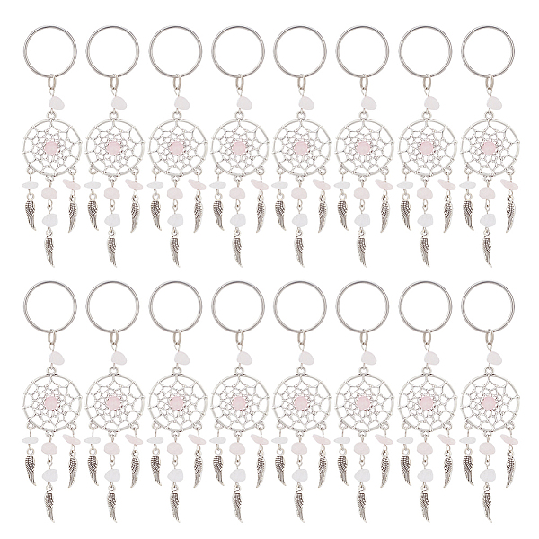 PandaHall 24Pcs Natural Chip Rose Quartz Keychain, with Tibetan Style Pendants and 316 Surgical Stainless Steel Key Ring, Woven Net/Web...
PandaHall 24Pcs Natural Chip Rose Quartz Keychain, with Tibetan Style Pendants and 316 Surgical Stainless Steel Key Ring, Woven Net/Web...