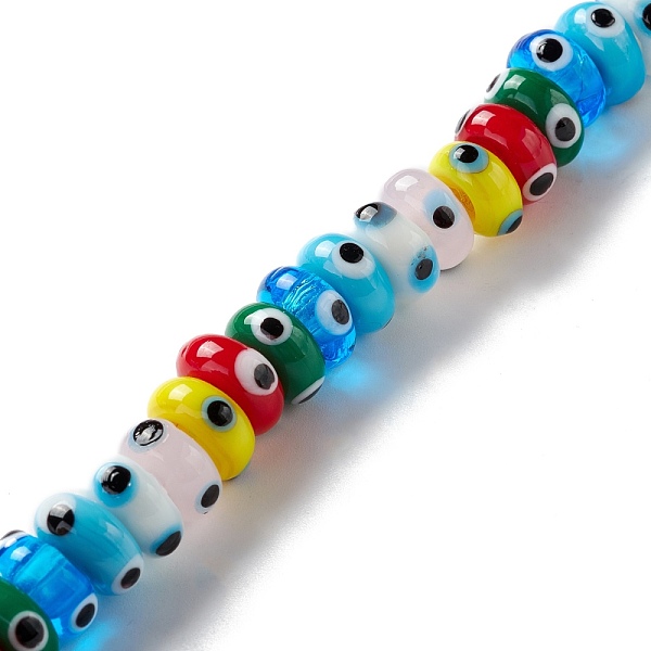 PandaHall Handmade Evil Eye Lampwork Beads, Flat Round, Mixed Color, 9.5~10.5x5~5.5mm, Hole: 3.5~4mm, about 30pcs/strand, 5.71~5.91 inch..., Multicolor
PandaHall Handmade Evil Eye Lampwork Beads, Flat Round, Mixed Color, 9.5~10.5x5~5.5mm, Hole: 3.5~4mm, about 30pcs/strand, 5.71~5.91 inch..., Multicolor