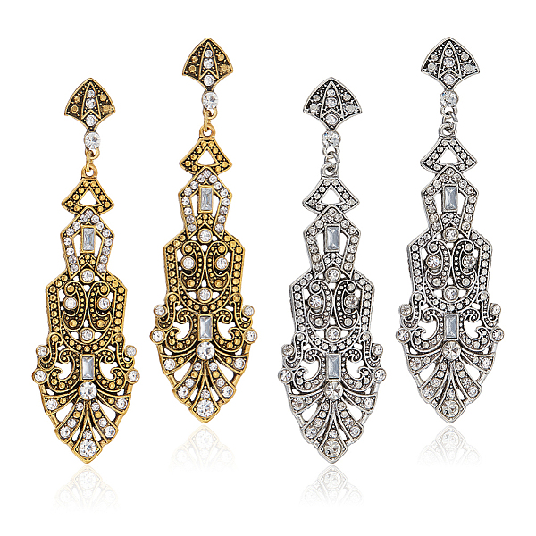 PandaHall ANATTASOUL 2 Pairs 2 Colors Crystal Rhinestone Teardrop Dangle Stud Earrings, Alloy Long Drop Earrings for Women, Antique Silver &...
PandaHall ANATTASOUL 2 Pairs 2 Colors Crystal Rhinestone Teardrop Dangle Stud Earrings, Alloy Long Drop Earrings for Women, Antique Silver &...
