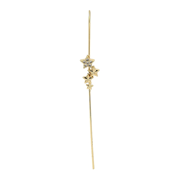 PandaHall Brass Crystal Rhinestone Ear Wrap Crawler Hook Earrings for Women, Real 18K Gold Plated, Star, 73.5x8.5mm Cubic Zirconia Star..., Clear
PandaHall Brass Crystal Rhinestone Ear Wrap Crawler Hook Earrings for Women, Real 18K Gold Plated, Star, 73.5x8.5mm Cubic Zirconia Star..., Clear