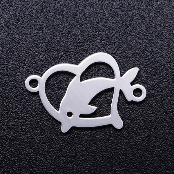 PandaHall 201 Stainless Steel Links connectors, Heart with Dolphin, Stainless Steel Color, 12x18x1mm, Hole: 1.2mm 201 Stainless Steel...
PandaHall 201 Stainless Steel Links connectors, Heart with Dolphin, Stainless Steel Color, 12x18x1mm, Hole: 1.2mm 201 Stainless Steel...