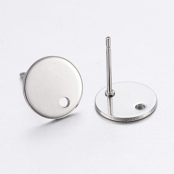 PandaHall 304 Stainless Steel Stud Earring Findings, with Loop and Flat Plate, Flat Round, Stainless Steel Color, 8x0.8mm, Hole: 1mm, Pin...
PandaHall 304 Stainless Steel Stud Earring Findings, with Loop and Flat Plate, Flat Round, Stainless Steel Color, 8x0.8mm, Hole: 1mm, Pin...