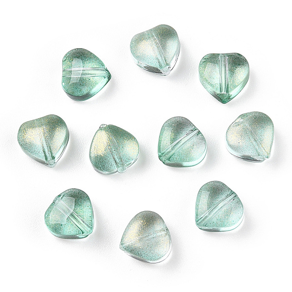 PandaHall Transparent Spray Painted Glass Beads, with Glitter Powder, Heart, Aquamarine, 6x6x4mm, Hole: 0.7mm Glass Heart Green
PandaHall Transparent Spray Painted Glass Beads, with Glitter Powder, Heart, Aquamarine, 6x6x4mm, Hole: 0.7mm Glass Heart Green