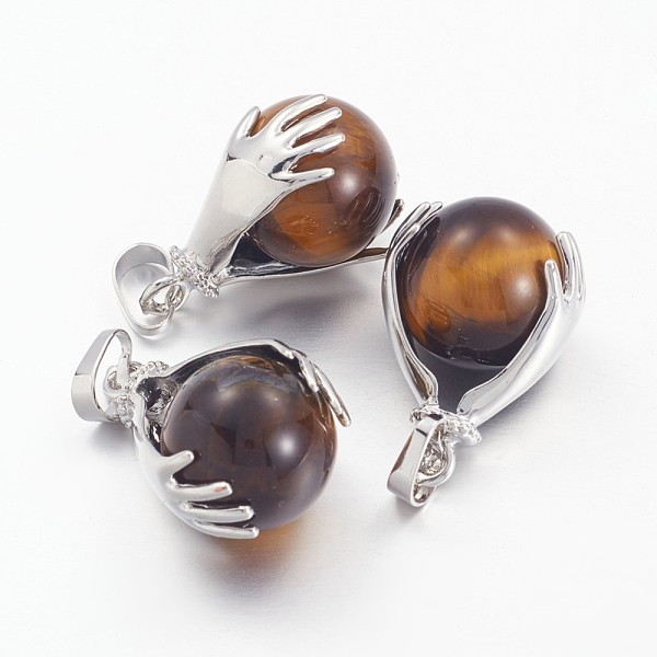 PandaHall Gemstone Pendants, with Brass Findings and Natural Tiger Eyes, Round, Platinum, Saddle Brown, 27x18mm, Hole: 4x6mm Tiger Eye Round...
PandaHall Gemstone Pendants, with Brass Findings and Natural Tiger Eyes, Round, Platinum, Saddle Brown, 27x18mm, Hole: 4x6mm Tiger Eye Round...