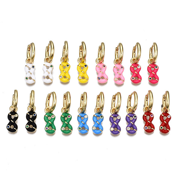 PandaHall Brass Micro Pave Cubic Zirconia Huggie Hoop Earrings, with Enamel, Nickel Free, Number 8, Real 16K Gold Plated, Mixed Color..., Multicolor
PandaHall Brass Micro Pave Cubic Zirconia Huggie Hoop Earrings, with Enamel, Nickel Free, Number 8, Real 16K Gold Plated, Mixed Color..., Multicolor