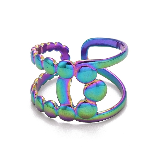 PandaHall Rainbow Color Ion Plating(IP) 304 Stainless Steel Chunky Open Cuff Ring for Women, US Size 7 1/2(17.7mm) 304 Stainless Steel
PandaHall Rainbow Color Ion Plating(IP) 304 Stainless Steel Chunky Open Cuff Ring for Women, US Size 7 1/2(17.7mm) 304 Stainless Steel