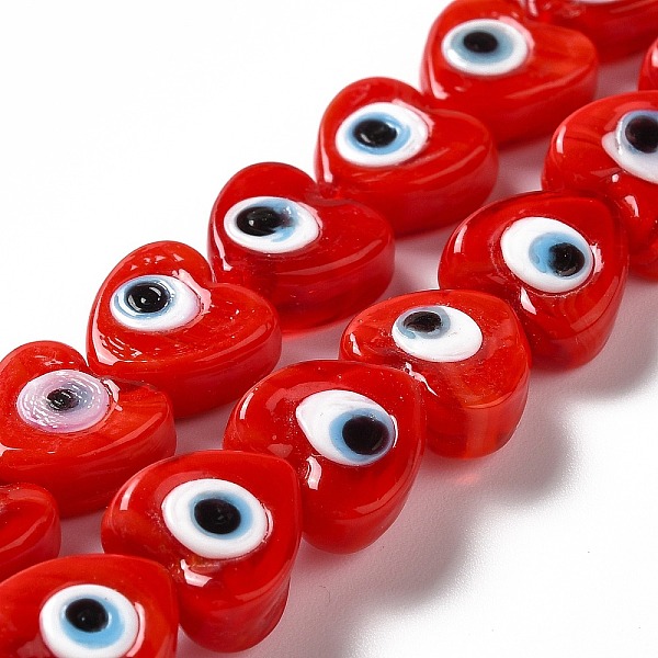PandaHall Handmade Evil Eye Lampwork Beads Strands, Heart, Red, 12x12x6mm, Hole: 1.4mm, about 33pcs/strand, 14.37 inch~14.57 inch(36.5~37cm)...
PandaHall Handmade Evil Eye Lampwork Beads Strands, Heart, Red, 12x12x6mm, Hole: 1.4mm, about 33pcs/strand, 14.37 inch~14.57 inch(36.5~37cm)...