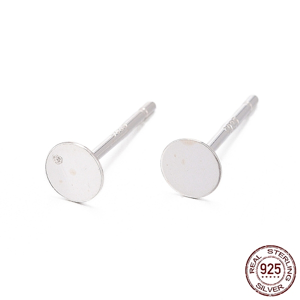 PandaHall 925 Sterling Silver Flat Pad Ear Stud Findings, Earring Posts, with 925 Stamp, Silver, 11.5x4mm, Pin: 0.7mm Sterling Silver Round
PandaHall 925 Sterling Silver Flat Pad Ear Stud Findings, Earring Posts, with 925 Stamp, Silver, 11.5x4mm, Pin: 0.7mm Sterling Silver Round