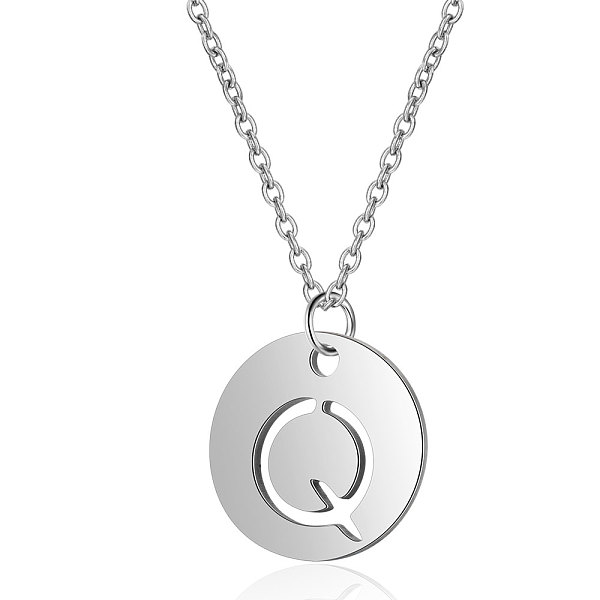 PandaHall 201 Stainless Steel Initial Pendants Necklaces, with Cable Chains, Flat Round with Letter, Stainless Steel Color, Letter.Q, 16.3...
PandaHall 201 Stainless Steel Initial Pendants Necklaces, with Cable Chains, Flat Round with Letter, Stainless Steel Color, Letter.Q, 16.3...