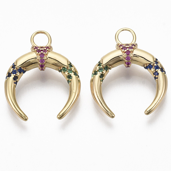 PandaHall Brass Micro Pave Cubic Zirconia Pendants, Nickel Free, Moon, Real 18K Gold Plated, Colorful, 20x16x5mm, Hole: 3mm Brass+Cubic...
PandaHall Brass Micro Pave Cubic Zirconia Pendants, Nickel Free, Moon, Real 18K Gold Plated, Colorful, 20x16x5mm, Hole: 3mm Brass+Cubic...