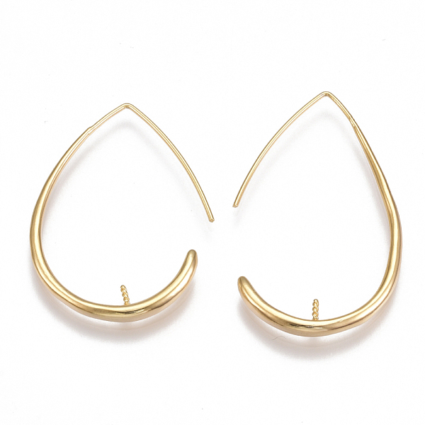 PandaHall Brass Earring Hooks, For Half Drilled Beads, Nickel Free, Real 18K Gold Plated, 37~42x26x3mm, Pin: 0.8mm Brass
PandaHall Brass Earring Hooks, For Half Drilled Beads, Nickel Free, Real 18K Gold Plated, 37~42x26x3mm, Pin: 0.8mm Brass