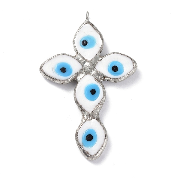 PandaHall Handmade Evil Eye Lampwork Pendants, with Platinum Tone Tin Finding, Cadmium Free & Lead Free, Cross Charm, White, 71x43x5mm, Hole...
PandaHall Handmade Evil Eye Lampwork Pendants, with Platinum Tone Tin Finding, Cadmium Free & Lead Free, Cross Charm, White, 71x43x5mm, Hole...