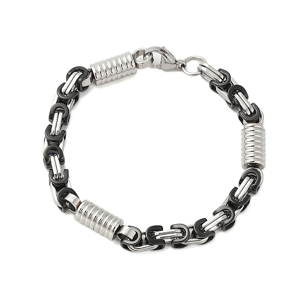 PandaHall Grooved Column 304 Stainless Steel Byzantine Chain Bracelets for Men, Stainless Steel Color, Black, 8-5/8 inch(22cm) 304 Stainless...
PandaHall Grooved Column 304 Stainless Steel Byzantine Chain Bracelets for Men, Stainless Steel Color, Black, 8-5/8 inch(22cm) 304 Stainless...