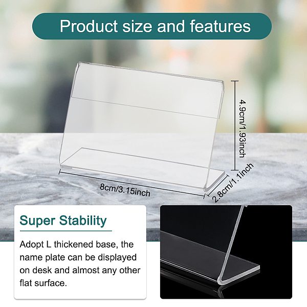 PandaHall L-Shaped Transparent Acrylic Slant Back Sign Holder, Table Menu, Price Tag, Brand Paper Display Stand, Clear, 2.8x8x4.9cm Acrylic...
PandaHall L-Shaped Transparent Acrylic Slant Back Sign Holder, Table Menu, Price Tag, Brand Paper Display Stand, Clear, 2.8x8x4.9cm Acrylic...