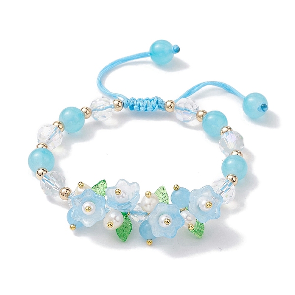 PandaHall Flower Glass & Acrylic Braided Bead Adjustable Bracelets for Women, Sky Blue, Inner Diameter: 2~3 inch(5~7.5cm) Glass Flower
PandaHall Flower Glass & Acrylic Braided Bead Adjustable Bracelets for Women, Sky Blue, Inner Diameter: 2~3 inch(5~7.5cm) Glass Flower