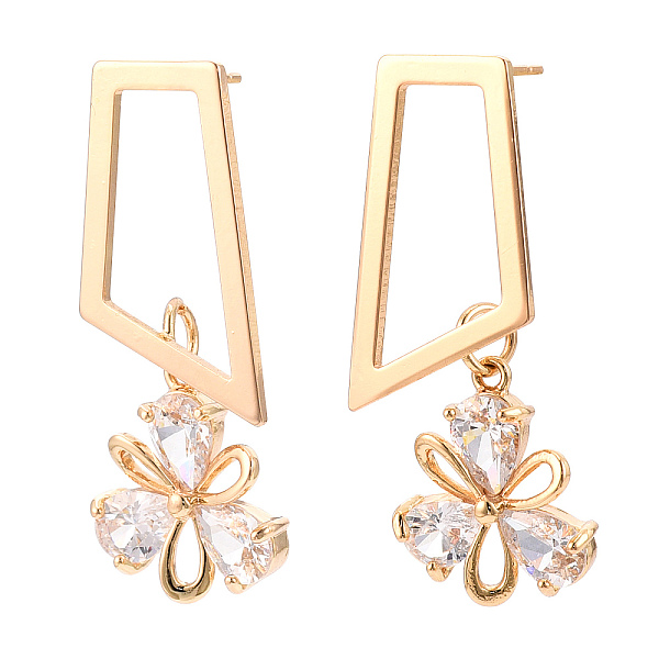 PandaHall Brass Micro Pave Cubic Zirconia Trapezoid Stud Earrings, Flower Dangle Earring for Women, Long-Lasting Plated, Golden, 38x15mm...
PandaHall Brass Micro Pave Cubic Zirconia Trapezoid Stud Earrings, Flower Dangle Earring for Women, Long-Lasting Plated, Golden, 38x15mm...