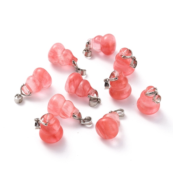 PandaHall Watermelon Stone Glass Pendants, with Brass Loops and Snap on Bails, Long-Lasting Plated, Platinum, Gourd/Calabash, 16.5~17x12mm...
PandaHall Watermelon Stone Glass Pendants, with Brass Loops and Snap on Bails, Long-Lasting Plated, Platinum, Gourd/Calabash, 16.5~17x12mm...