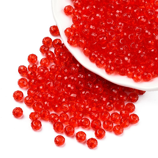 PandaHall Transparent Acrylic Beads, Faceted, Rondelle, Red, 4x3.5mm, Hole: 1.5mm, about 14000pcs/500g Acrylic Rondelle Red
PandaHall Transparent Acrylic Beads, Faceted, Rondelle, Red, 4x3.5mm, Hole: 1.5mm, about 14000pcs/500g Acrylic Rondelle Red