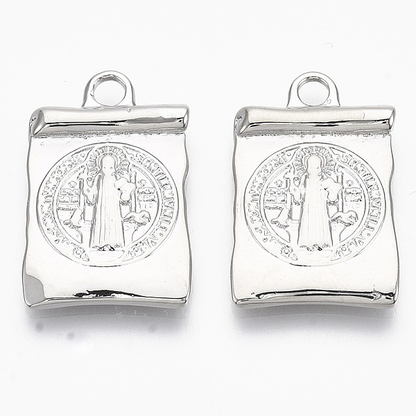 PandaHall Brass Pendants, Nickel Free, Rectangle with Saint Benedict Medal, Real Platinum Plated, 25x16x2.5mm, Hole: 2.5mm Brass Rectangle
PandaHall Brass Pendants, Nickel Free, Rectangle with Saint Benedict Medal, Real Platinum Plated, 25x16x2.5mm, Hole: 2.5mm Brass Rectangle
