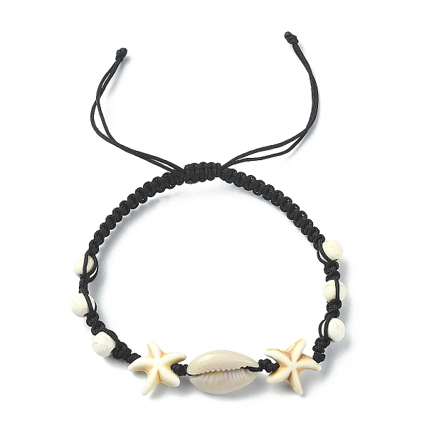 PandaHall Natural Shell & Synthetic Turquoise & Magnesite Braided Bead Bracelet, Starfish Adjustable Bracelet, Inner Diameter: 2-3/8~4 inch...
PandaHall Natural Shell & Synthetic Turquoise & Magnesite Braided Bead Bracelet, Starfish Adjustable Bracelet, Inner Diameter: 2-3/8~4 inch...