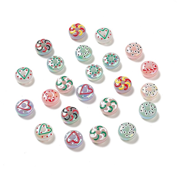 PandaHall UV Plating Opaque Rainbow Iridescent Acrylic Beads, with Enamel, Flat Round with Moon/Heart/Candy Cane Pattern, Mixed Color..., Multicolor
PandaHall UV Plating Opaque Rainbow Iridescent Acrylic Beads, with Enamel, Flat Round with Moon/Heart/Candy Cane Pattern, Mixed Color..., Multicolor