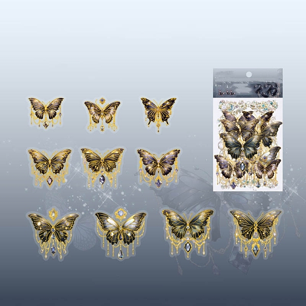 PandaHall 20Pcs 10 Styles Laser Waterproof PET Butterfly Decorative Stickers, Self-adhesive Decals, for DIY Scrapbooking, Black, 50~70mm...
PandaHall 20Pcs 10 Styles Laser Waterproof PET Butterfly Decorative Stickers, Self-adhesive Decals, for DIY Scrapbooking, Black, 50~70mm...