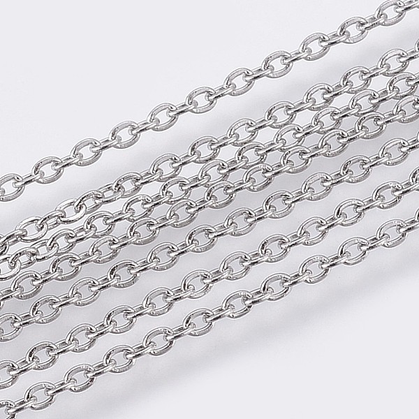 PandaHall 304 Stainless Steel Cable Chains, Soldered, Flat Oval, Stainless Steel Color, 1.8x1.4x0.35mm 304 Stainless Steel
PandaHall 304 Stainless Steel Cable Chains, Soldered, Flat Oval, Stainless Steel Color, 1.8x1.4x0.35mm 304 Stainless Steel