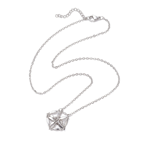 PandaHall Crystal Stone Cage Pendant Necklaces, 304 Stainless Steel Cable Chain Necklaces , Stainless Steel Color, 17.60 inch(44.7cm) 304...
PandaHall Crystal Stone Cage Pendant Necklaces, 304 Stainless Steel Cable Chain Necklaces , Stainless Steel Color, 17.60 inch(44.7cm) 304...