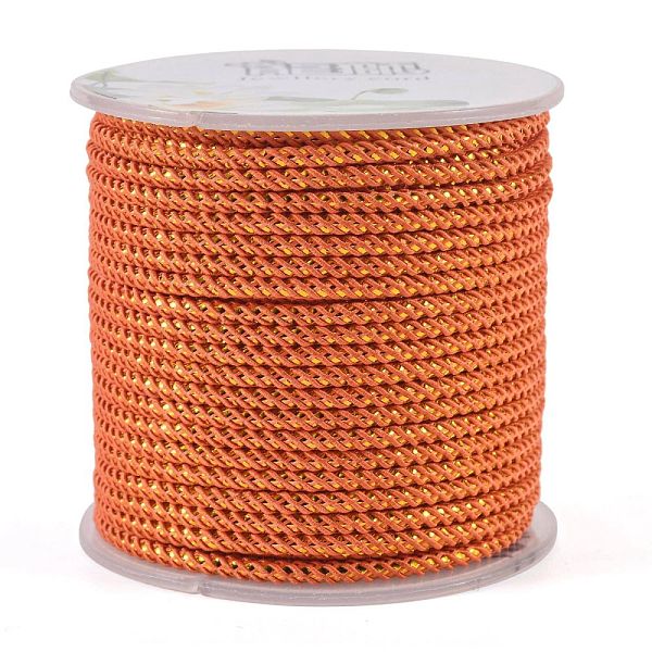 PandaHall Round String Thread Polyester Cords, with Gold Wire, Dark Orange, 2.5mm, about 21.87 yards(20m)/roll Polyester
PandaHall Round String Thread Polyester Cords, with Gold Wire, Dark Orange, 2.5mm, about 21.87 yards(20m)/roll Polyester