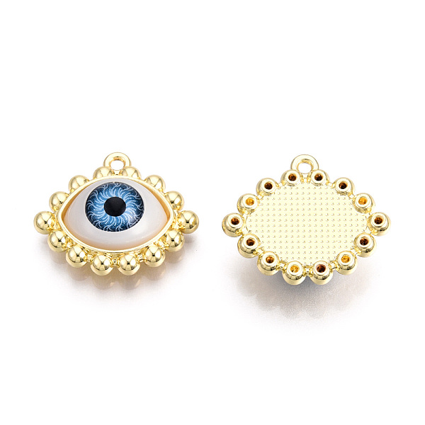 PandaHall Rack Plating Alloy Enamel Pendants, Cadmium Free & Nickel Free & Lead Free, Evil Eye Charms, Light Gold, 19.5x23x7mm, Hole: 1.6mm..., White
PandaHall Rack Plating Alloy Enamel Pendants, Cadmium Free & Nickel Free & Lead Free, Evil Eye Charms, Light Gold, 19.5x23x7mm, Hole: 1.6mm..., White