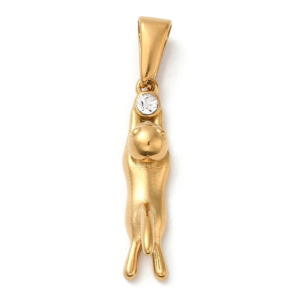 PandaHall Vacuum Plating 304 Stainless Steel Pendants, with Rhinestone, Long-Lasting Plated, Cat Charm, Golden, 25x5.5x6.5mm, Hole..., Clear
PandaHall Vacuum Plating 304 Stainless Steel Pendants, with Rhinestone, Long-Lasting Plated, Cat Charm, Golden, 25x5.5x6.5mm, Hole..., Clear